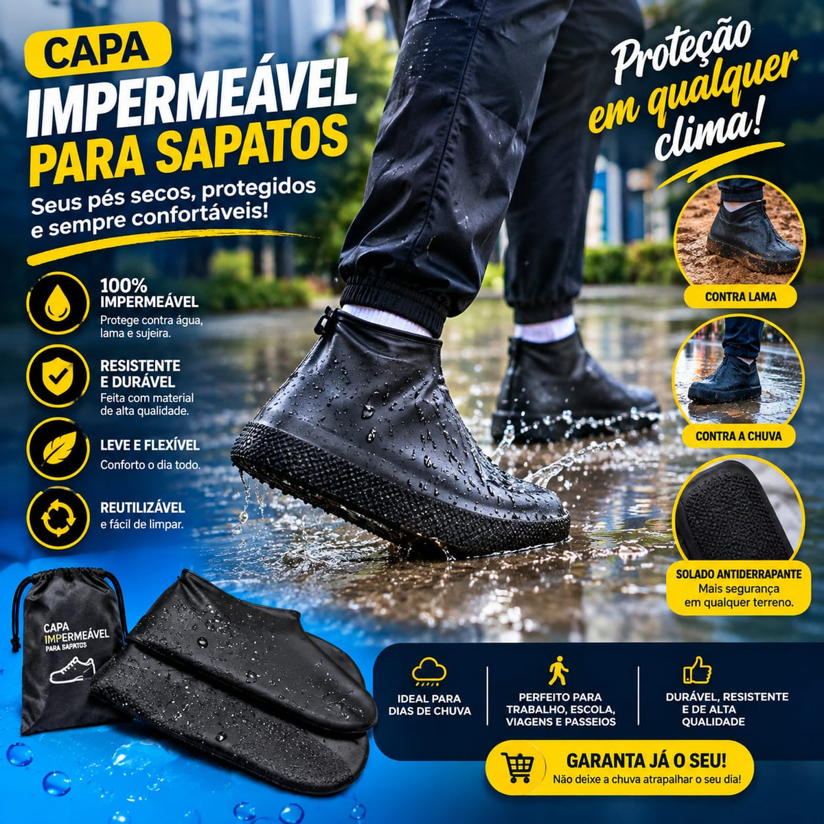 AQUELIS PREMIUM-CAPA IMPERMEAVEL PARA SAPATOS🛡️💧