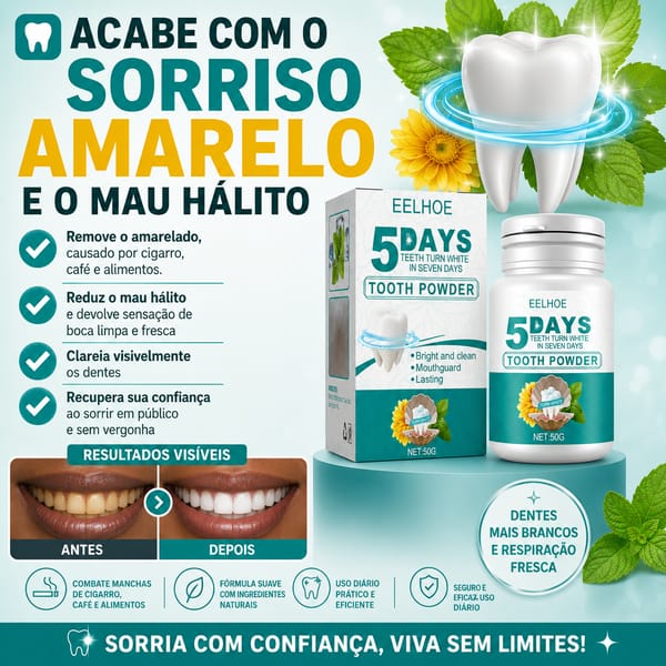 Clareador Dental(Dentes brancos em 5 Dias🔥)